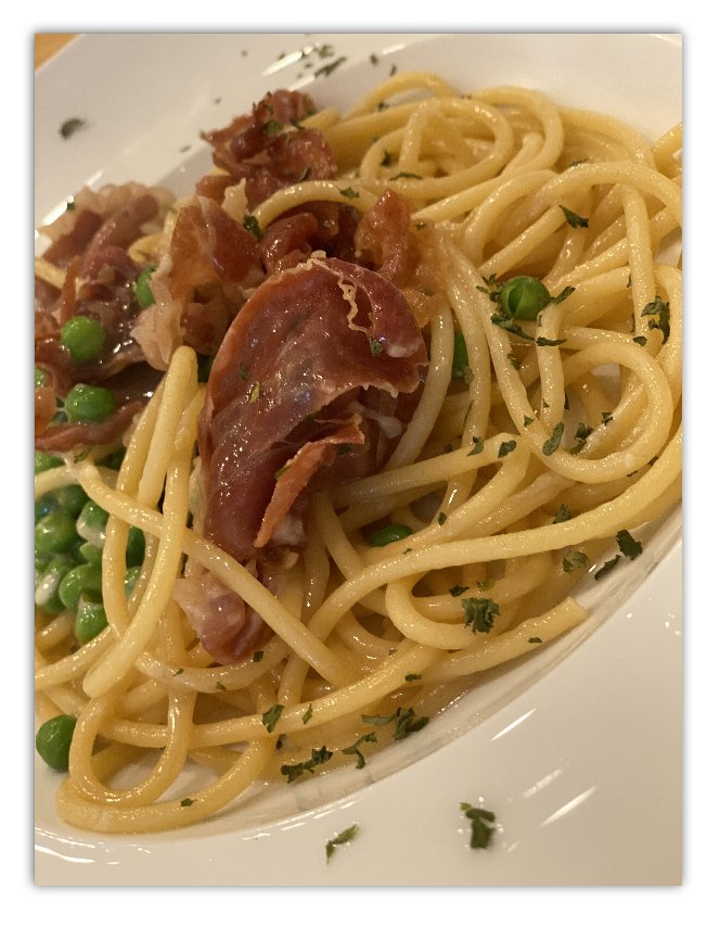 Bucatini with Prosciutto and Peas