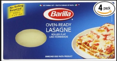 Barilla Oven Ready, Rolled Flat, Lagagna Noodles