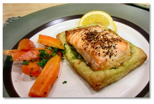 Salmon in a Pastry Boat with Pesto!